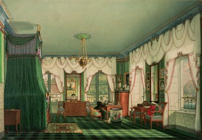 The Bedroom of Elizabeth of Bavaria, Schloss Tegernsee. c.1840 by Franz Xavier Nachtmann